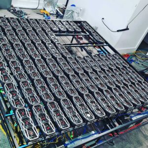 An array of RTX 3080s used for cryptocurency mining